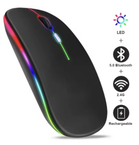 Wireless Mouse RGB Rechargeable Bluetooth Mice Wireless Computer Mause LED Backlit Ergonomic Gaming Mouse for Laptop PC 3600DPI